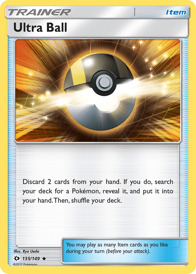 Carta Ultra Ball 135/149 do set Sun & Moon — Pokémon TCG | Bynx