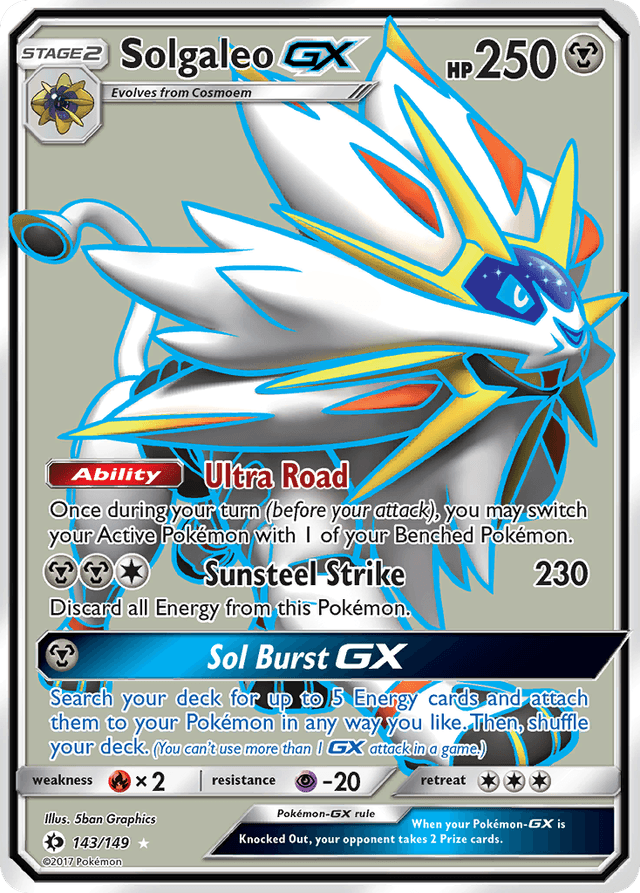 Carta Solgaleo-GX 143/149 do set Sun & Moon — Pokémon TCG | Bynx