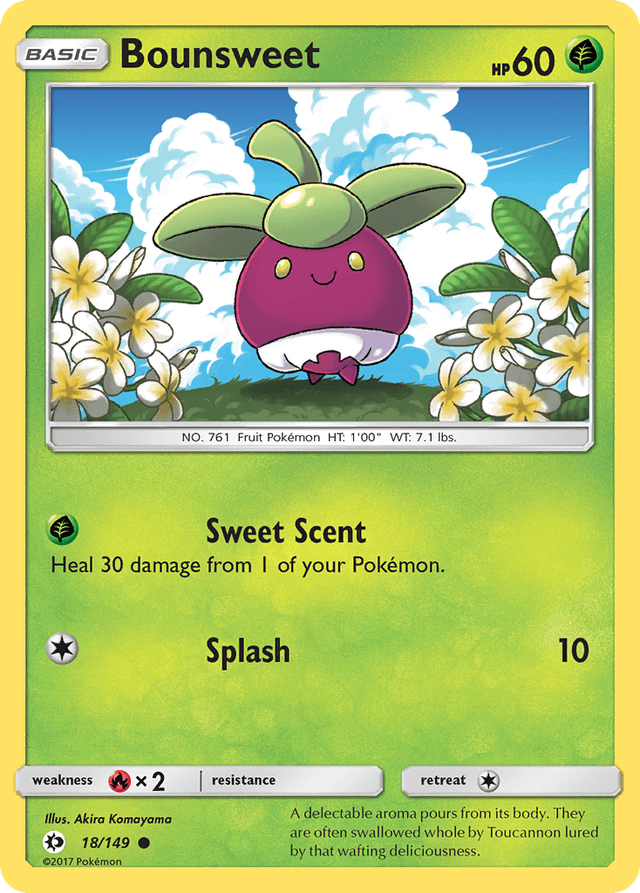Carta Bounsweet 18/149 do set Sun & Moon — Pokémon TCG | Bynx