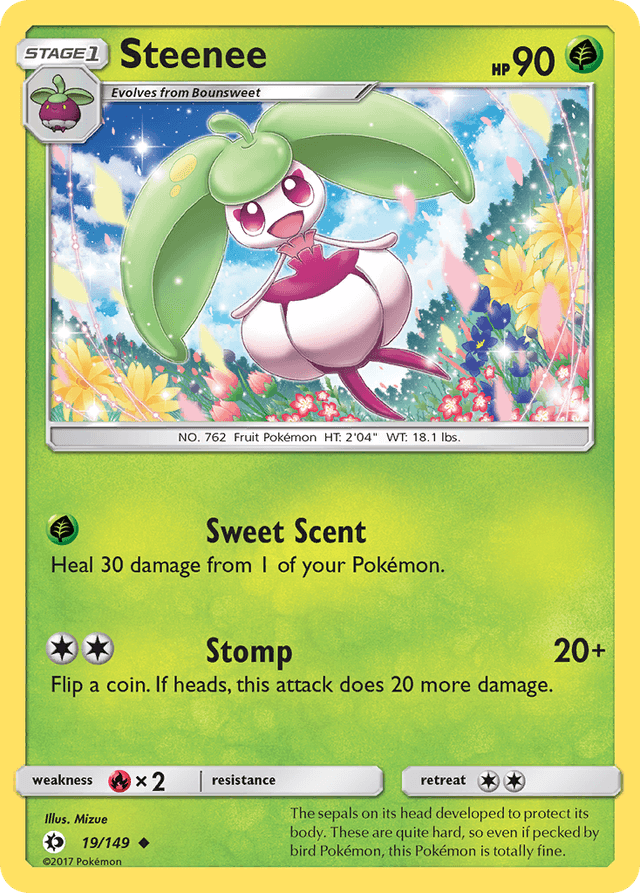 Carta Steenee 19/149 do set Sun & Moon — Pokémon TCG | Bynx