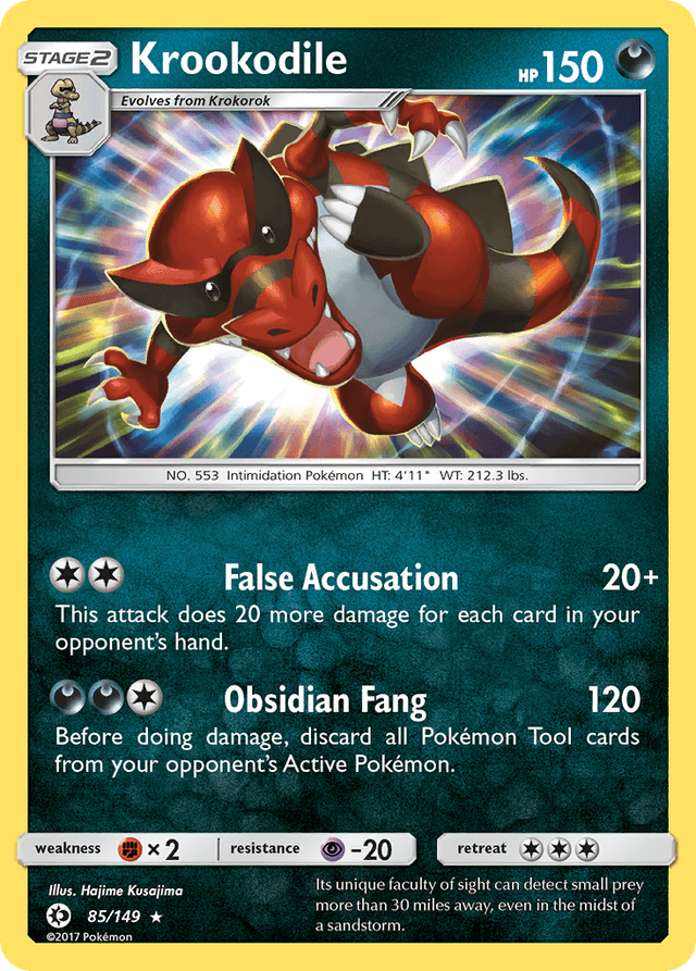 Carta Krookodile 85/149 do set Sun & Moon — Pokémon TCG | Bynx