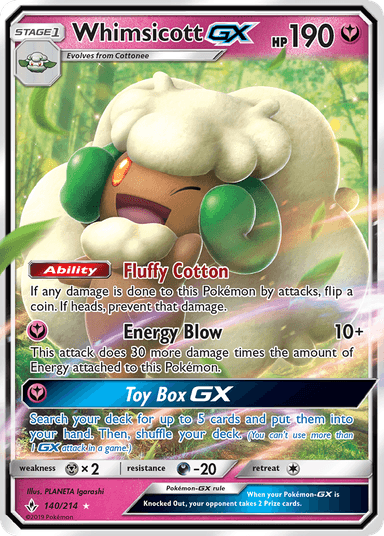 Carta Whimsicott-GX 140/214 do set Unbroken Bonds — Pokémon TCG | Bynx