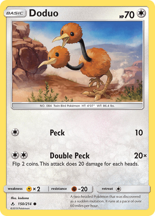 Carta Doduo 150/214 do set Unbroken Bonds — Pokémon TCG | Bynx