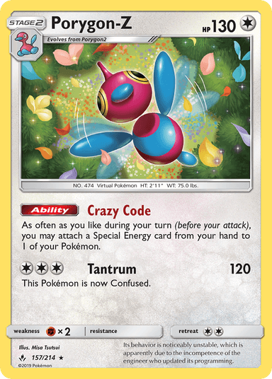 Carta Porygon-Z 157/214 do set Unbroken Bonds — Pokémon TCG | Bynx