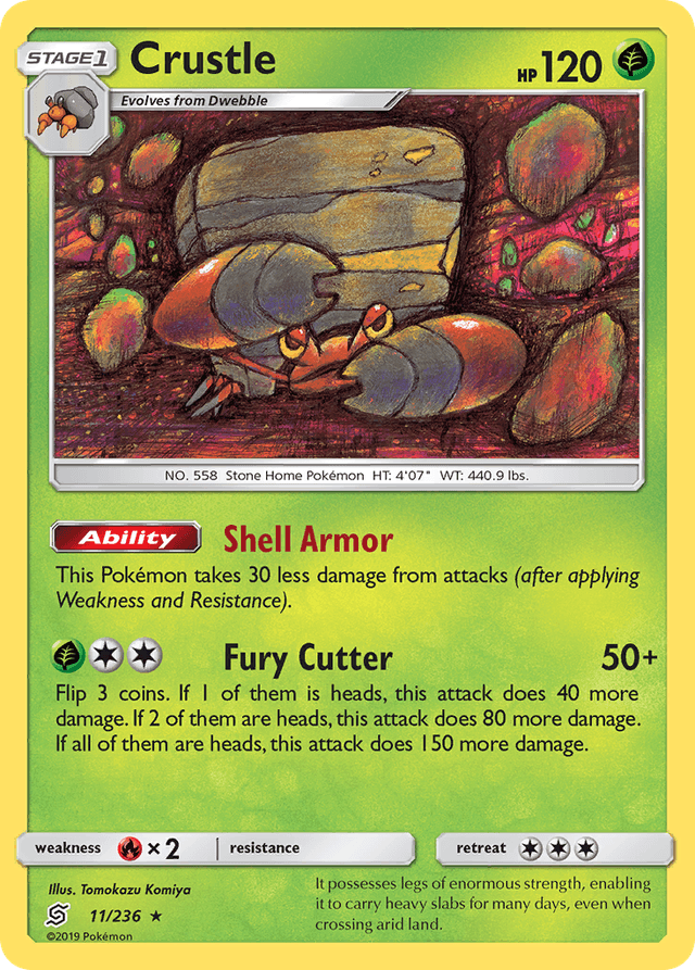 Carta Crustle 11/236 do set Unified Minds — Pokémon TCG | Bynx
