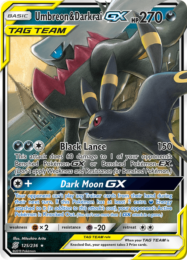 Carta Umbreon & Darkrai-GX 125/236 do set Unified Minds — Pokémon TCG | Bynx