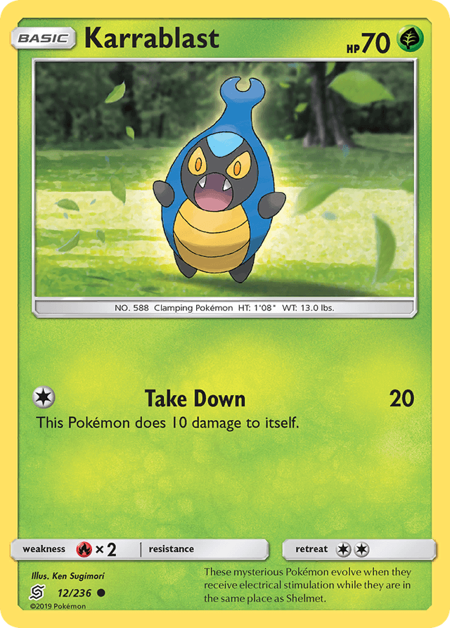 Carta Karrablast 12/236 do set Unified Minds — Pokémon TCG | Bynx