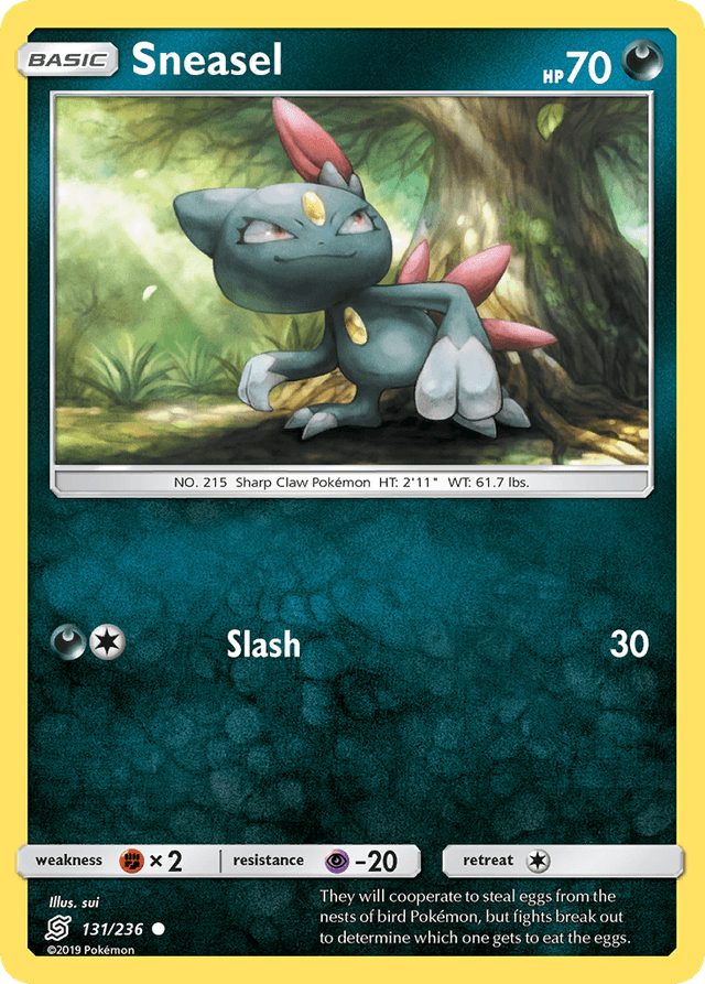Carta Sneasel 131/236 do set Unified Minds — Pokémon TCG | Bynx