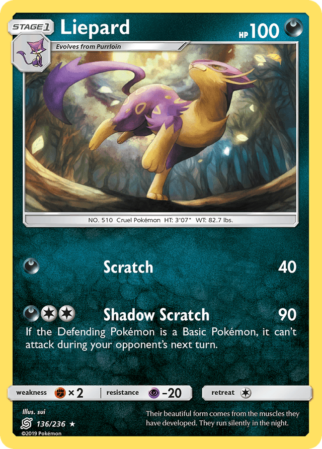 Carta Liepard 136/236 do set Unified Minds — Pokémon TCG | Bynx
