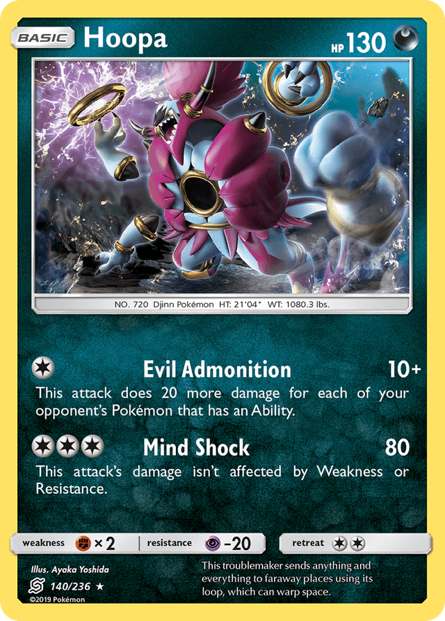 Carta Hoopa 140/236 do set Unified Minds — Pokémon TCG | Bynx