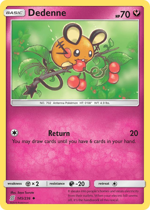 Carta Dedenne 145/236 do set Unified Minds — Pokémon TCG | Bynx