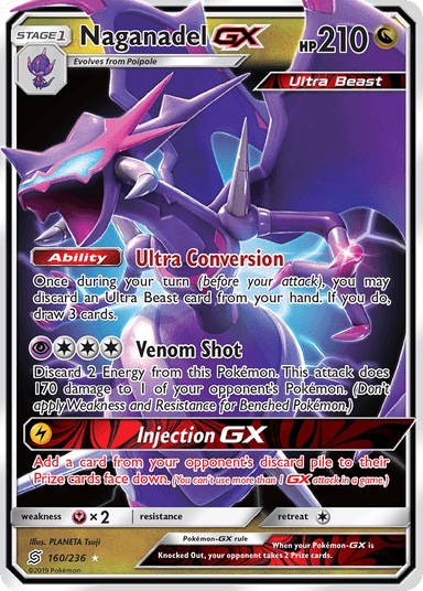 Carta Naganadel-GX 160/236 do set Unified Minds — Pokémon TCG | Bynx