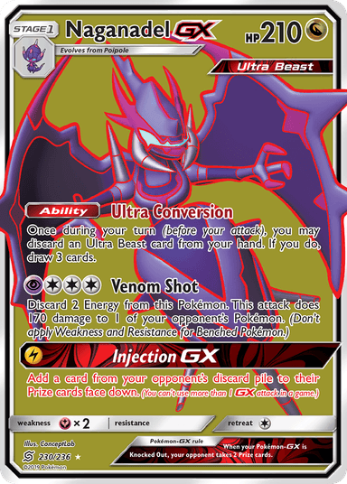 Carta Naganadel-GX 230/236 do set Unified Minds — Pokémon TCG | Bynx