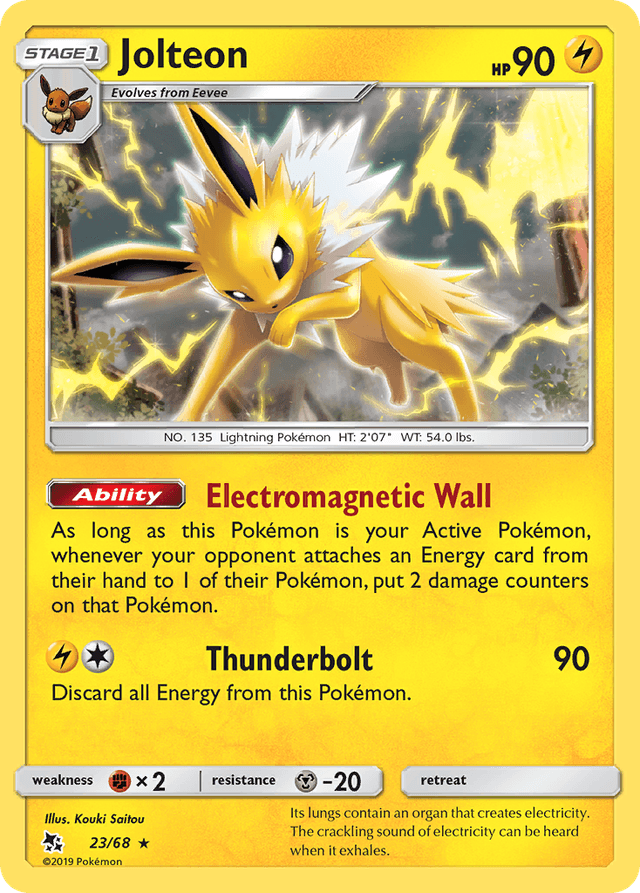 Carta Jolteon 23/68 do set Hidden Fates — Pokémon TCG | Bynx