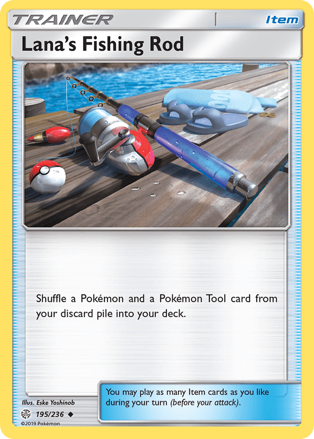 Carta Lana's Fishing Rod 195/236 do set Cosmic Eclipse — Pokémon TCG | Bynx