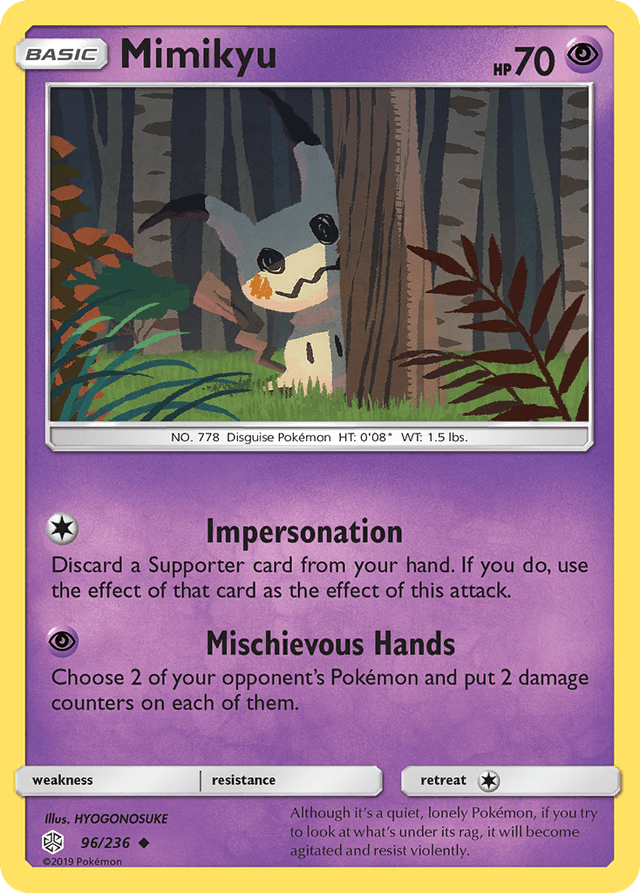 Carta Mimikyu 96/236 do set Cosmic Eclipse — Pokémon TCG | Bynx