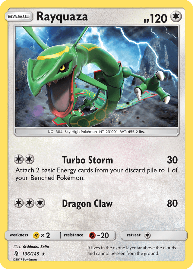 Carta Rayquaza 106/145 do set Guardians Rising — Pokémon TCG | Bynx