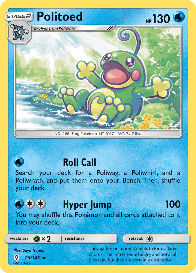 Carta Politoed 25/145 do set Guardians Rising — Pokémon TCG | Bynx