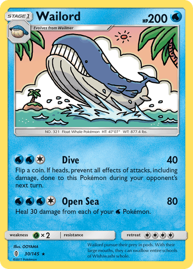 Carta Wailord 30/145 do set Guardians Rising — Pokémon TCG | Bynx