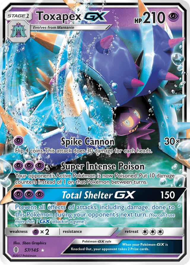 Carta Toxapex-GX 57/145 do set Guardians Rising — Pokémon TCG | Bynx