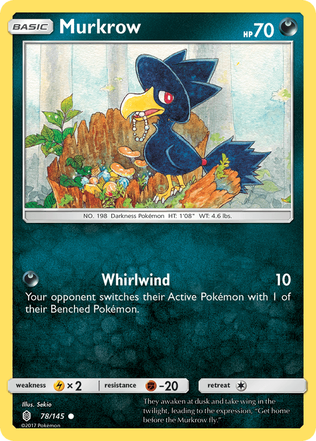 Carta Murkrow 78/145 do set Guardians Rising — Pokémon TCG | Bynx