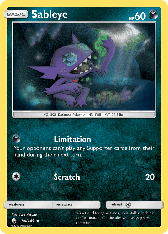 Carta Sableye 80/145 do set Guardians Rising — Pokémon TCG | Bynx