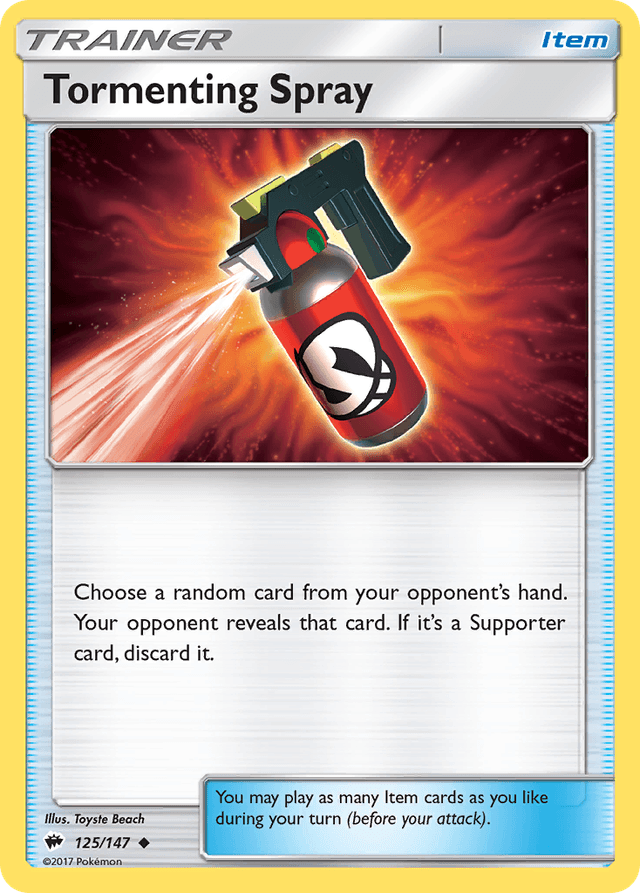 Carta Tormenting Spray 125/147 do set Burning Shadows — Pokémon TCG | Bynx