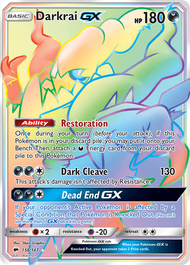 Carta Darkrai-GX 158/147 do set Burning Shadows — Pokémon TCG | Bynx