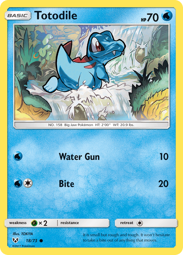 Carta Totodile 18/73 do set Shining Legends — Pokémon TCG | Bynx
