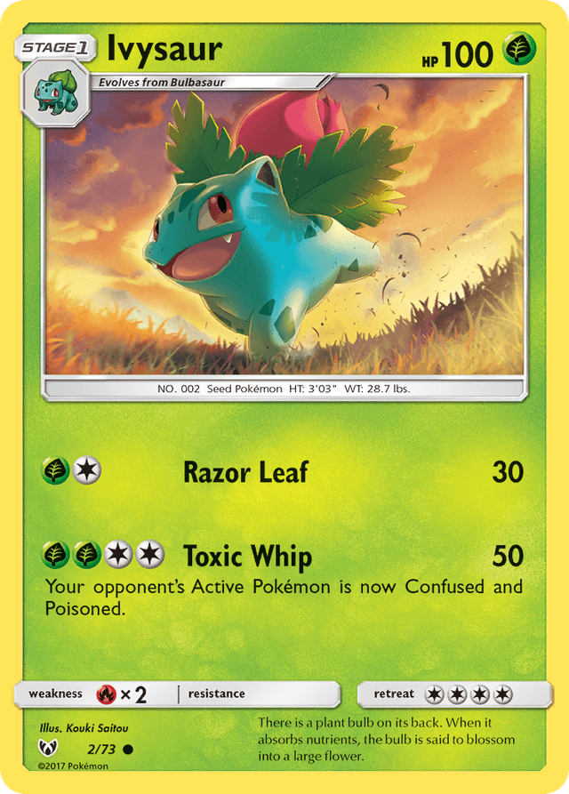 Carta Ivysaur 2/73 do set Shining Legends — Pokémon TCG | Bynx