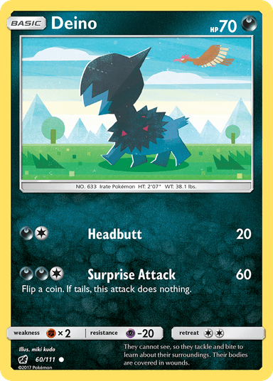 Carta Deino 60/111 do set Crimson Invasion — Pokémon TCG | Bynx