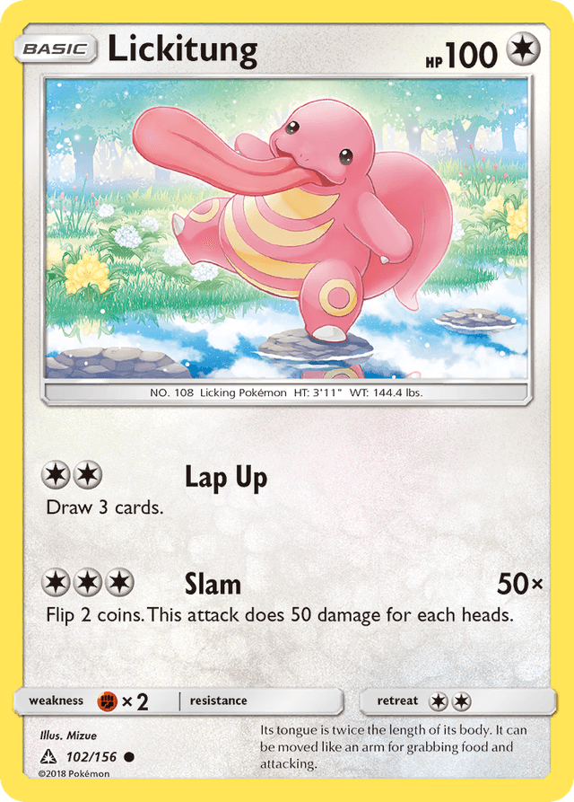 Carta Lickitung 102/156 do set Ultra Prism — Pokémon TCG | Bynx