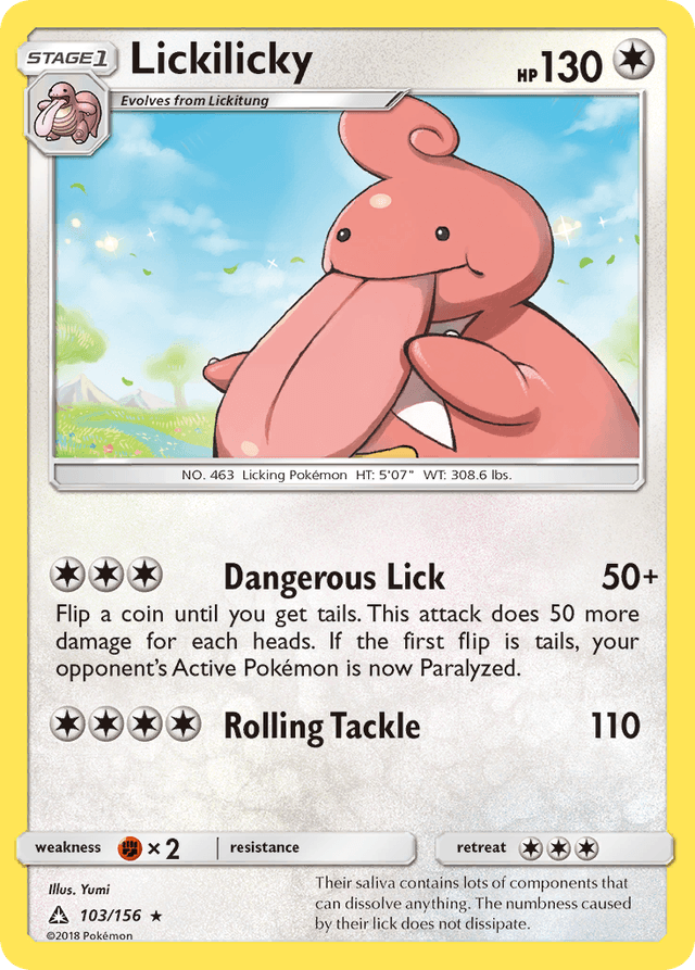 Carta Lickilicky 103/156 do set Ultra Prism — Pokémon TCG | Bynx