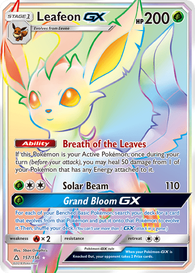 Carta Leafeon-GX 157/156 do set Ultra Prism — Pokémon TCG | Bynx