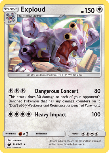 Carta Exploud 119/168 do set Celestial Storm — Pokémon TCG | Bynx