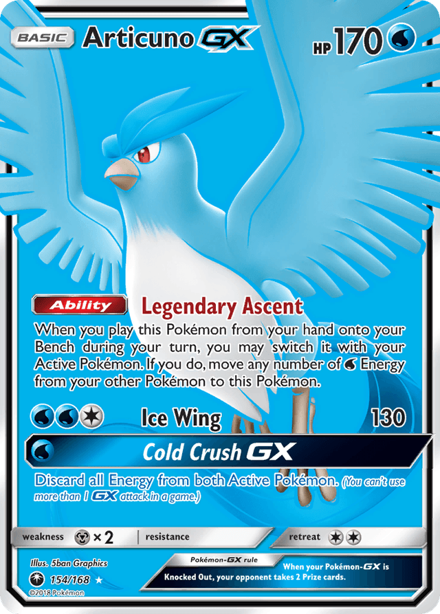 Carta Articuno-GX 154/168 do set Celestial Storm — Pokémon TCG | Bynx