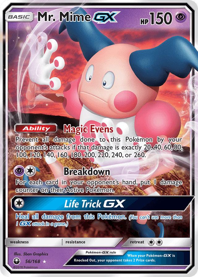 Carta Mr. Mime-GX 56/168 do set Celestial Storm — Pokémon TCG | Bynx