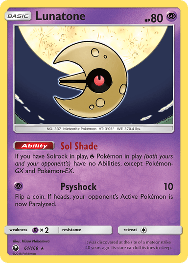 Carta Lunatone 61/168 do set Celestial Storm — Pokémon TCG | Bynx