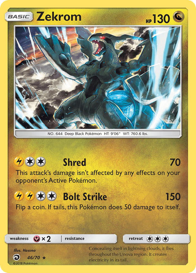 Carta Zekrom 46/70 do set Dragon Majesty — Pokémon TCG | Bynx