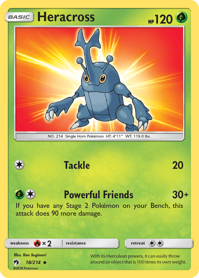 Carta Heracross 18/214 do set Lost Thunder — Pokémon TCG | Bynx