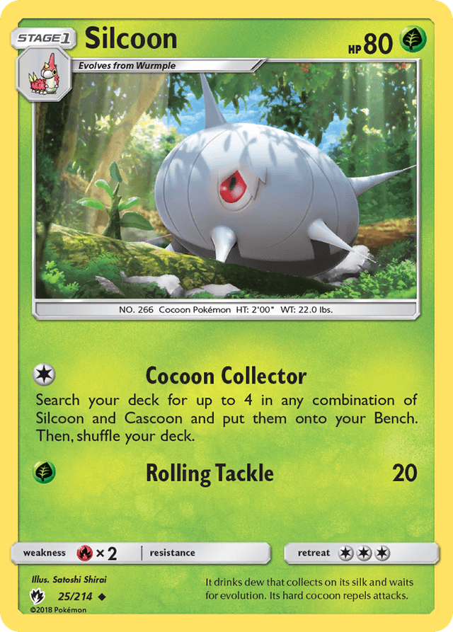 Carta Silcoon 25/214 do set Lost Thunder — Pokémon TCG | Bynx