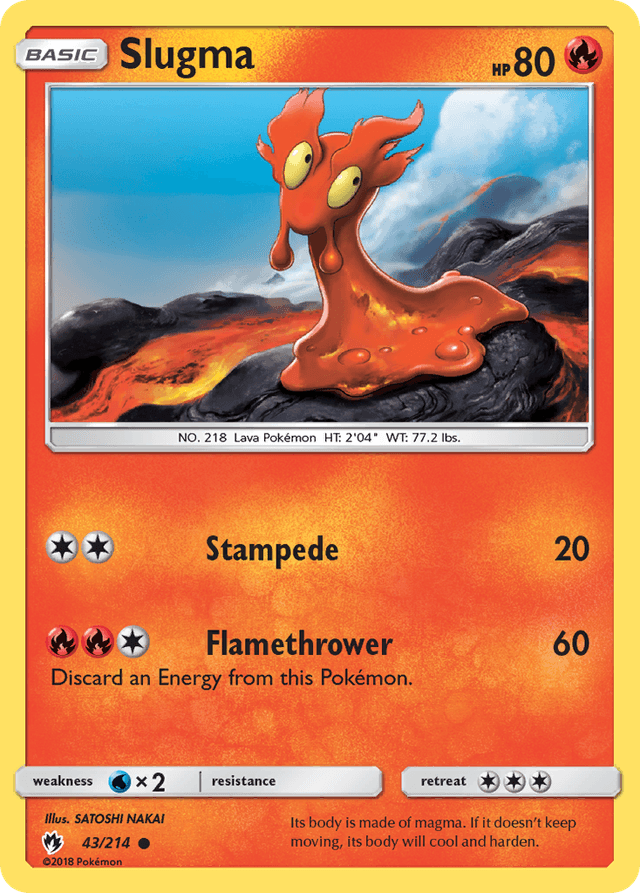 Carta Slugma 43/214 do set Lost Thunder — Pokémon TCG | Bynx