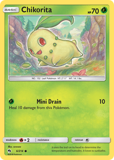 Carta Chikorita 6/214 do set Lost Thunder — Pokémon TCG | Bynx
