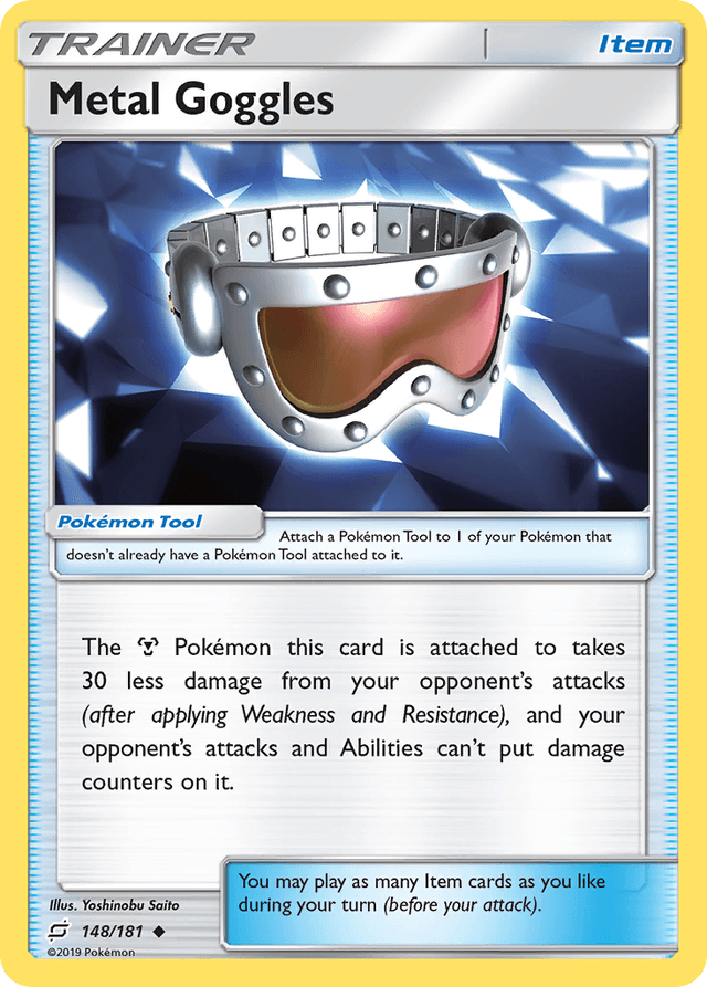 Carta Metal Goggles 148/181 do set Team Up — Pokémon TCG | Bynx