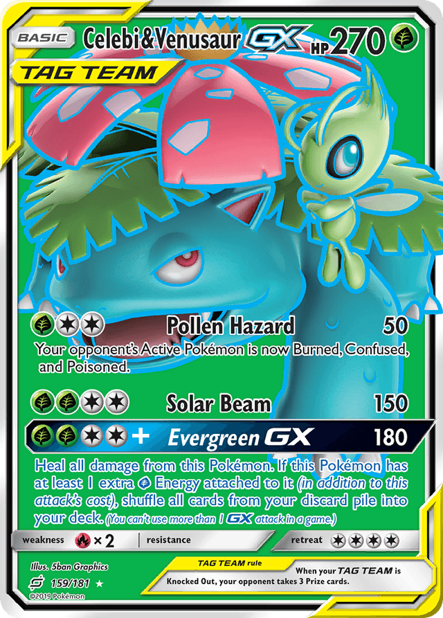 Carta Celebi & Venusaur-GX 159/181 do set Team Up — Pokémon TCG | Bynx