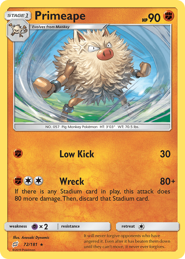 Carta Primeape 72/181 do set Team Up — Pokémon TCG | Bynx