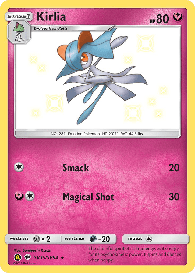 Carta Kirlia SV35/94 do set Hidden Fates Shiny Vault — Pokémon TCG | Bynx