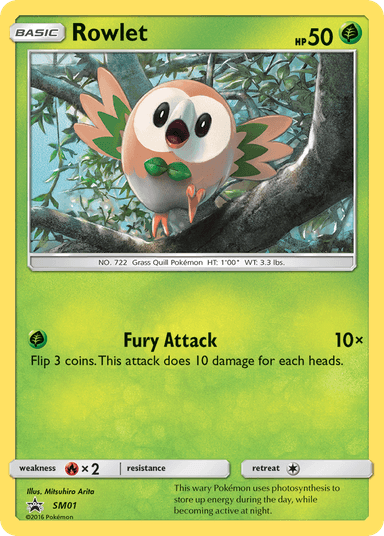 Carta Rowlet SM01/248 do set SM Black Star Promos — Pokémon TCG | Bynx