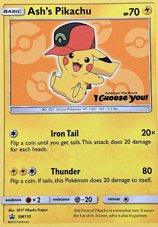 Carta Ash's Pikachu SM110/248 do set SM Black Star Promos — Pokémon TCG | Bynx
