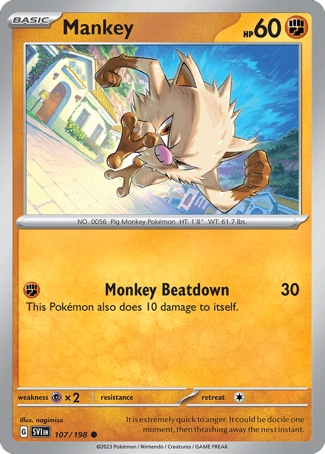 Carta Mankey 107/198 do set Scarlet & Violet — Pokémon TCG | Bynx